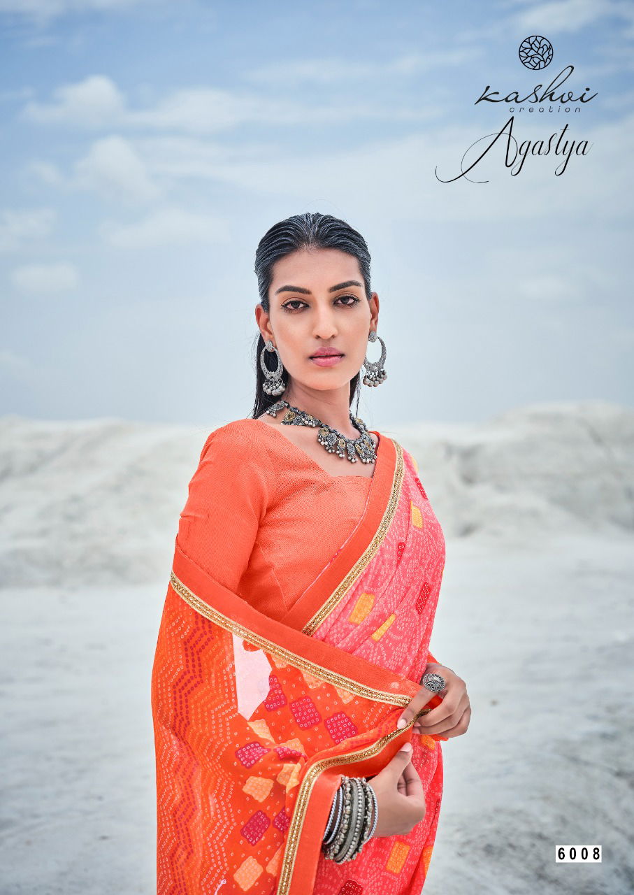  Kashvi Agastya Silk Latest Designer Casual Wear Georgette With Fancy Less Printed Saree Collection